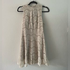 White and cream lace midi dress